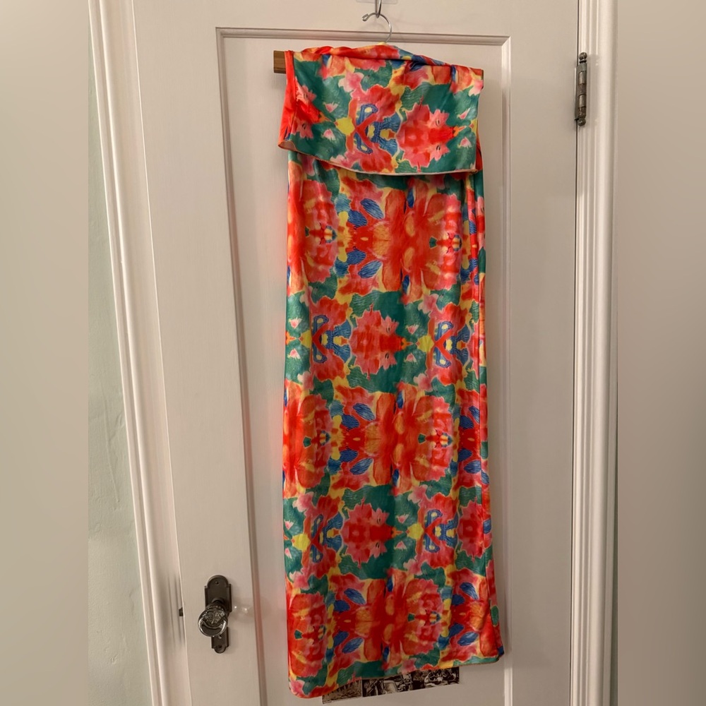Vibrant Floral Strapless 2 Piece Set